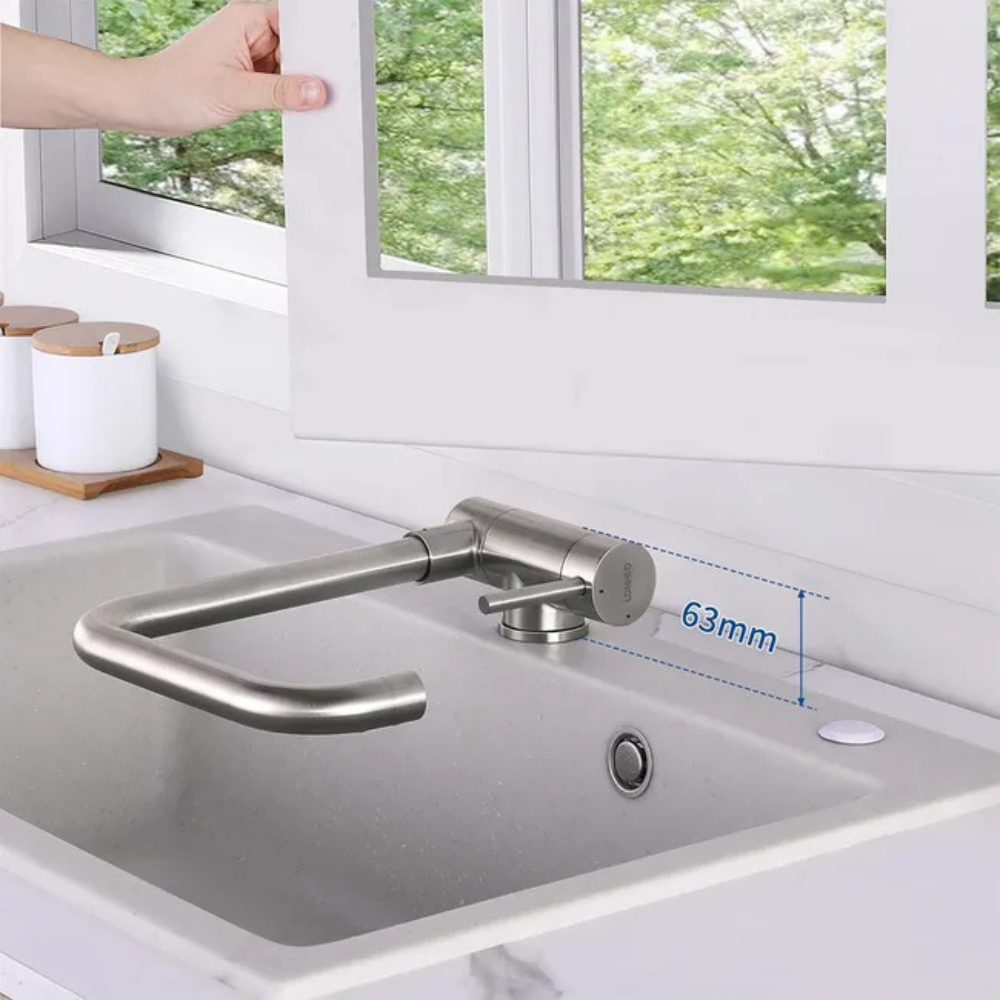 Mitigeur cuisine rabattable : la solution idéale sous une fenêtre