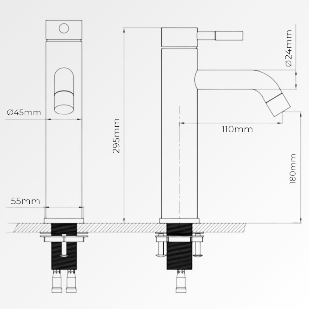Mono Black – Mitigeur pour vasque minimaliste noir mat