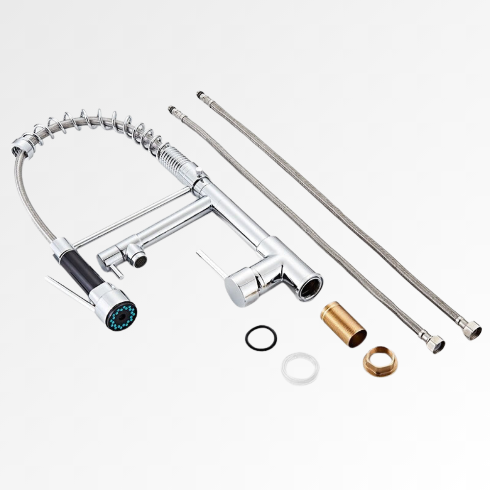 DualPro Spring – Mitigeur cuisine noir semi-professionnel à double bec extractible