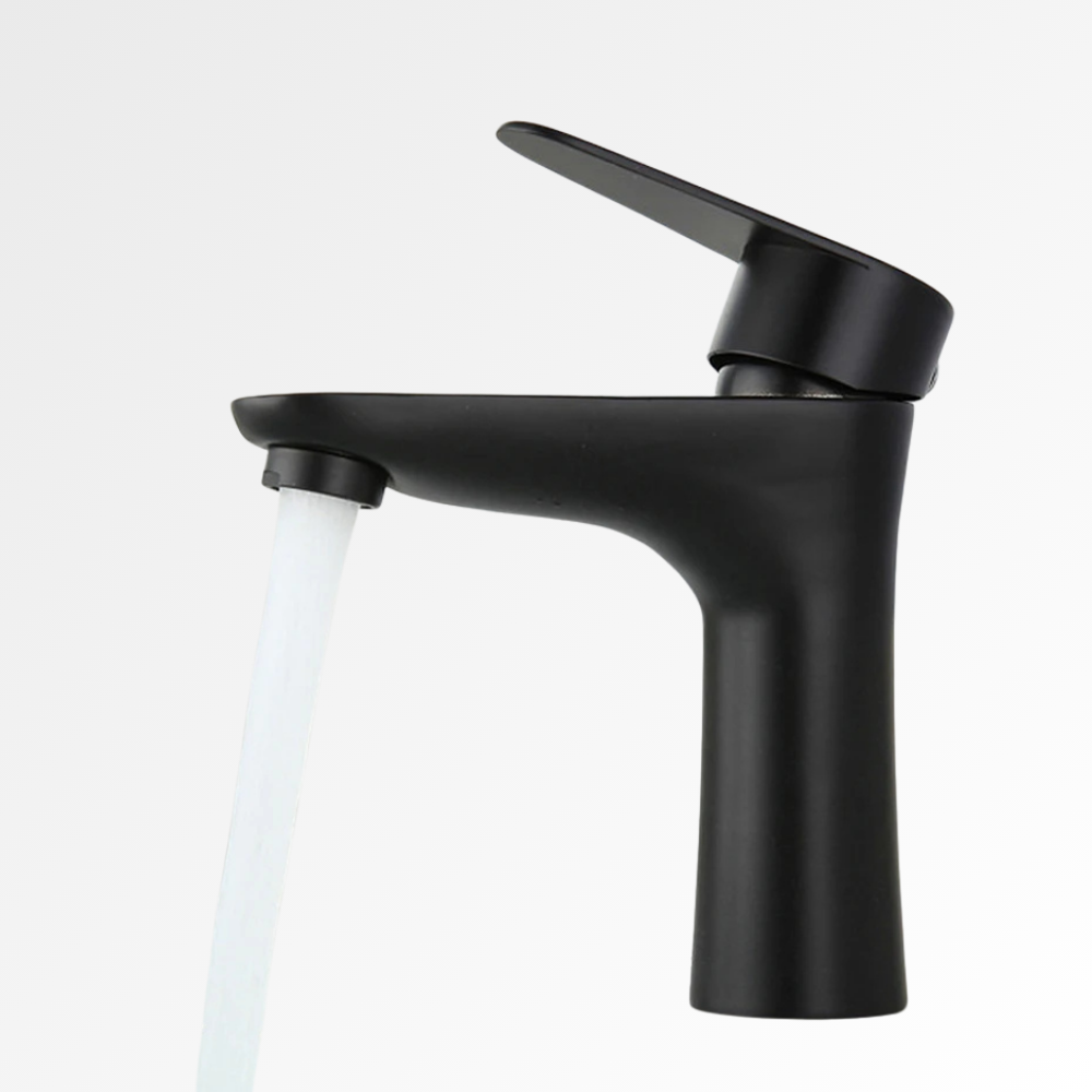 Purea Mix – Mitigeur lavabo design finition noir mat ou inox brossé