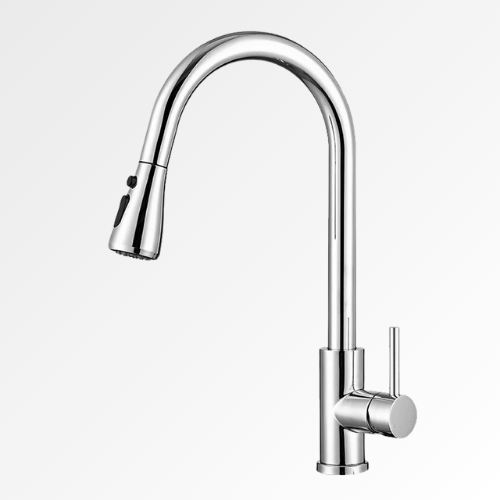 SteelFlow Flex – Mitigeur cuisine inox 304 extractible rotatif 360°