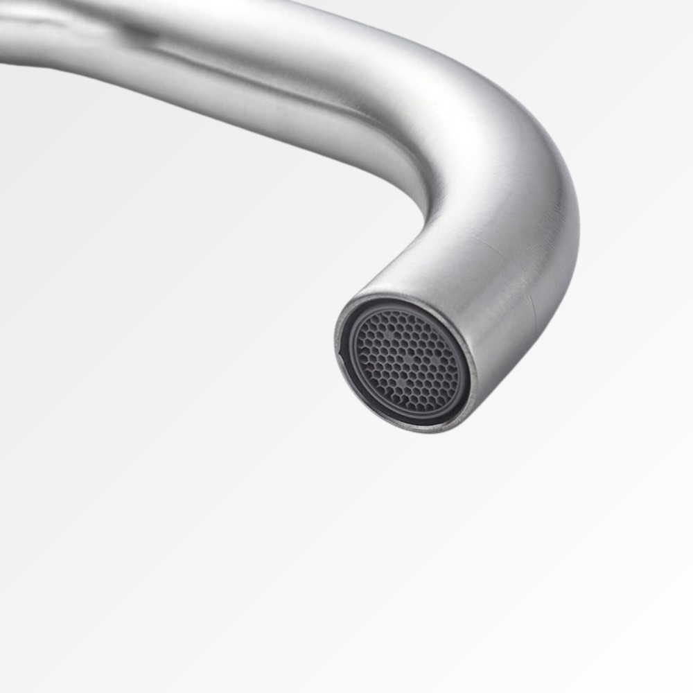 ClearArc – Mitigeur lavabo en inox, Design contemporain à bec arrondi