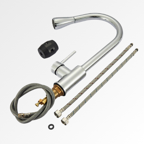 SteelFlow Flex – Mitigeur cuisine inox 304 extractible rotatif 360°