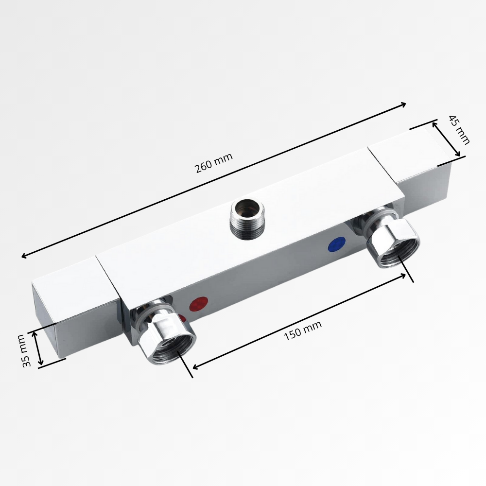 ThermaCore – Mitigeur de douche thermostatique mural chromé