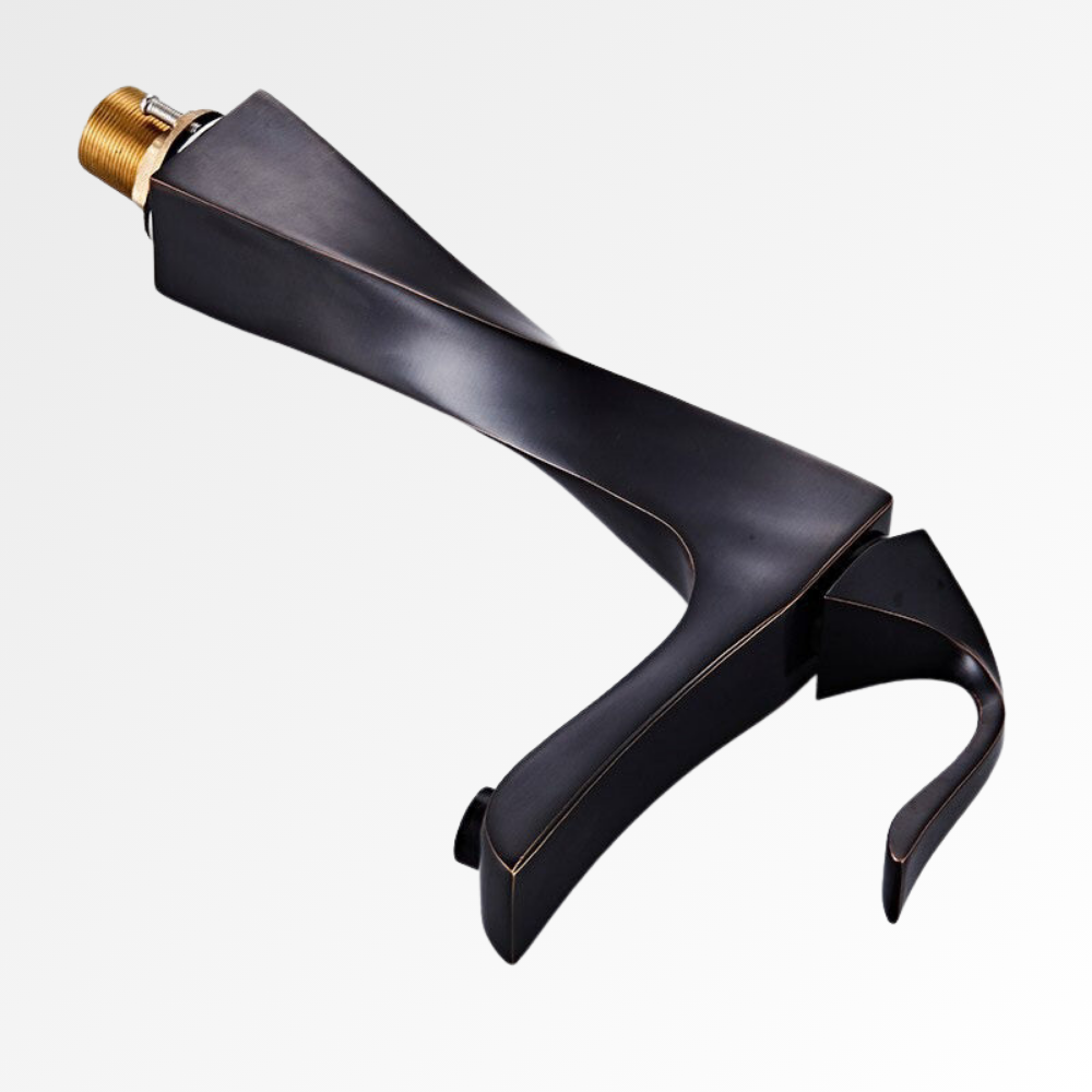 Obsidia Curve – Mitigeur vasque design sculptural noir