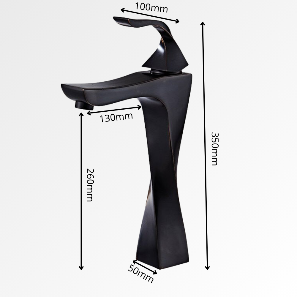 Obsidia Curve – Mitigeur vasque design sculptural noir