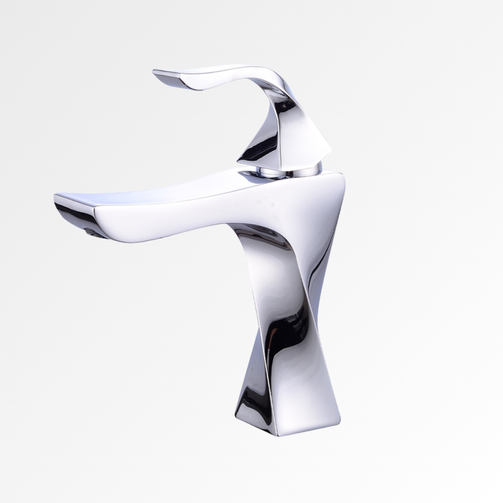 Obsidia Curve – Mitigeur lavabo design sculptural chrome