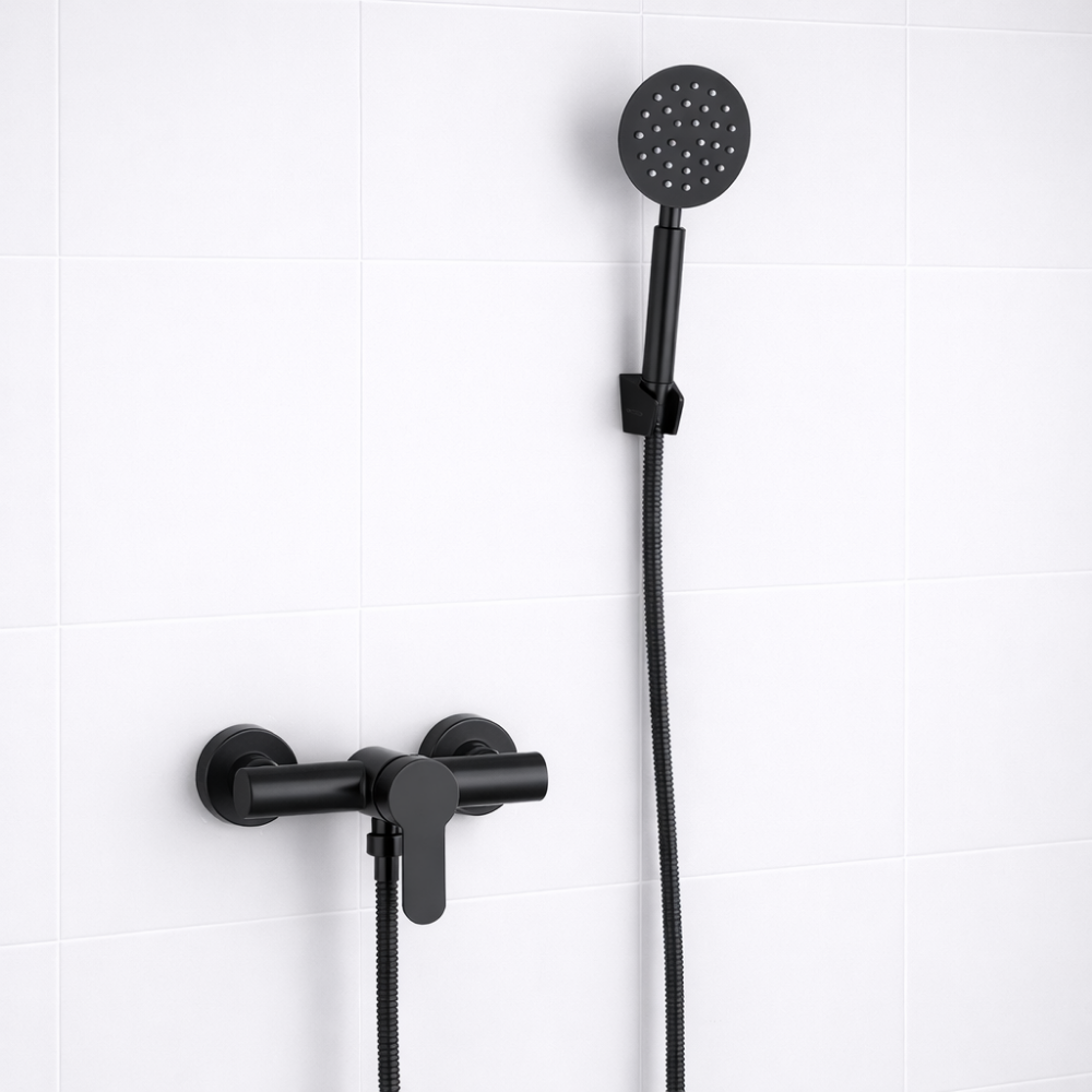 Nocta Bath – Mitigeur bain-douche mural noir eau chaude & froide