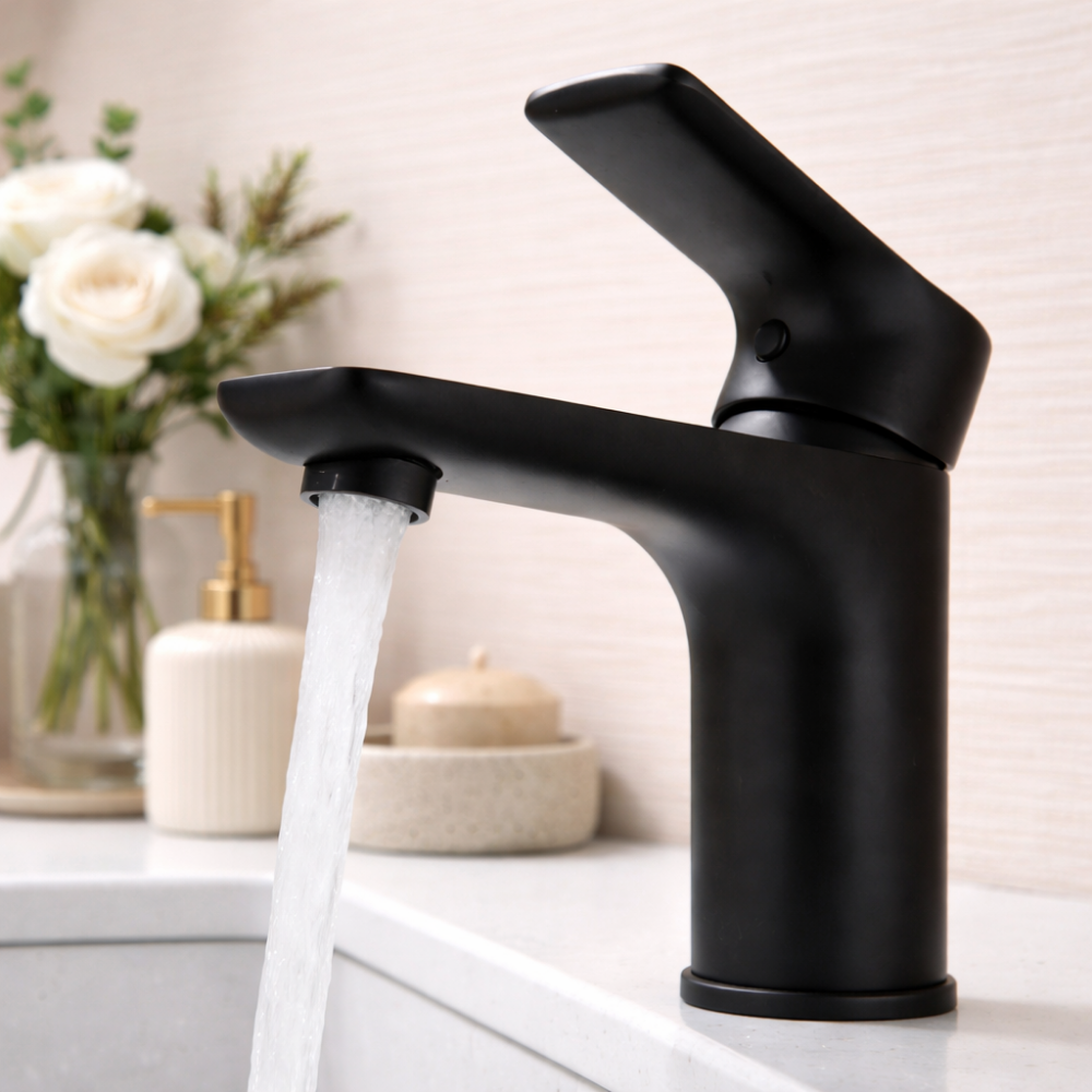 Auréa Cascade Mini – Mitigeur lavabo finition noir