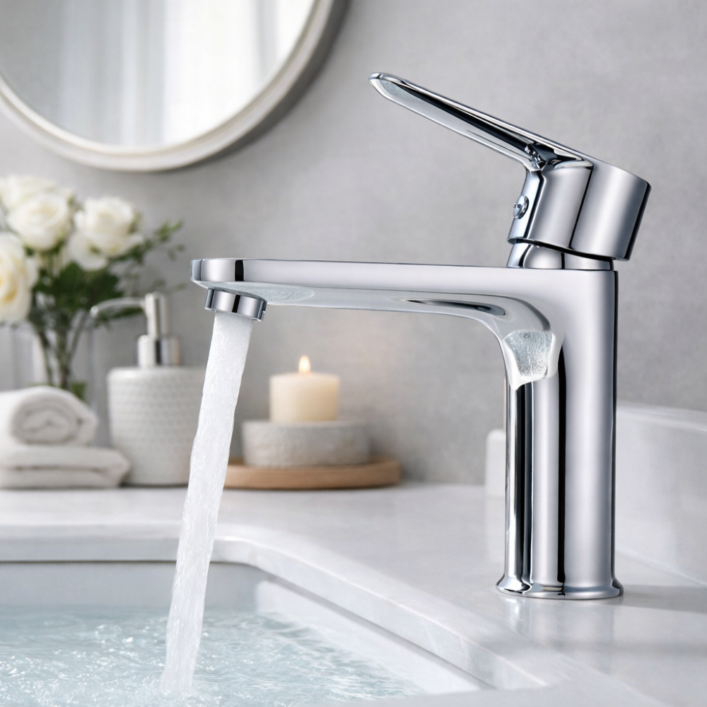 Auréa Cascade Mini – Mitigeur lavabo cascade inox 304 finition chromé