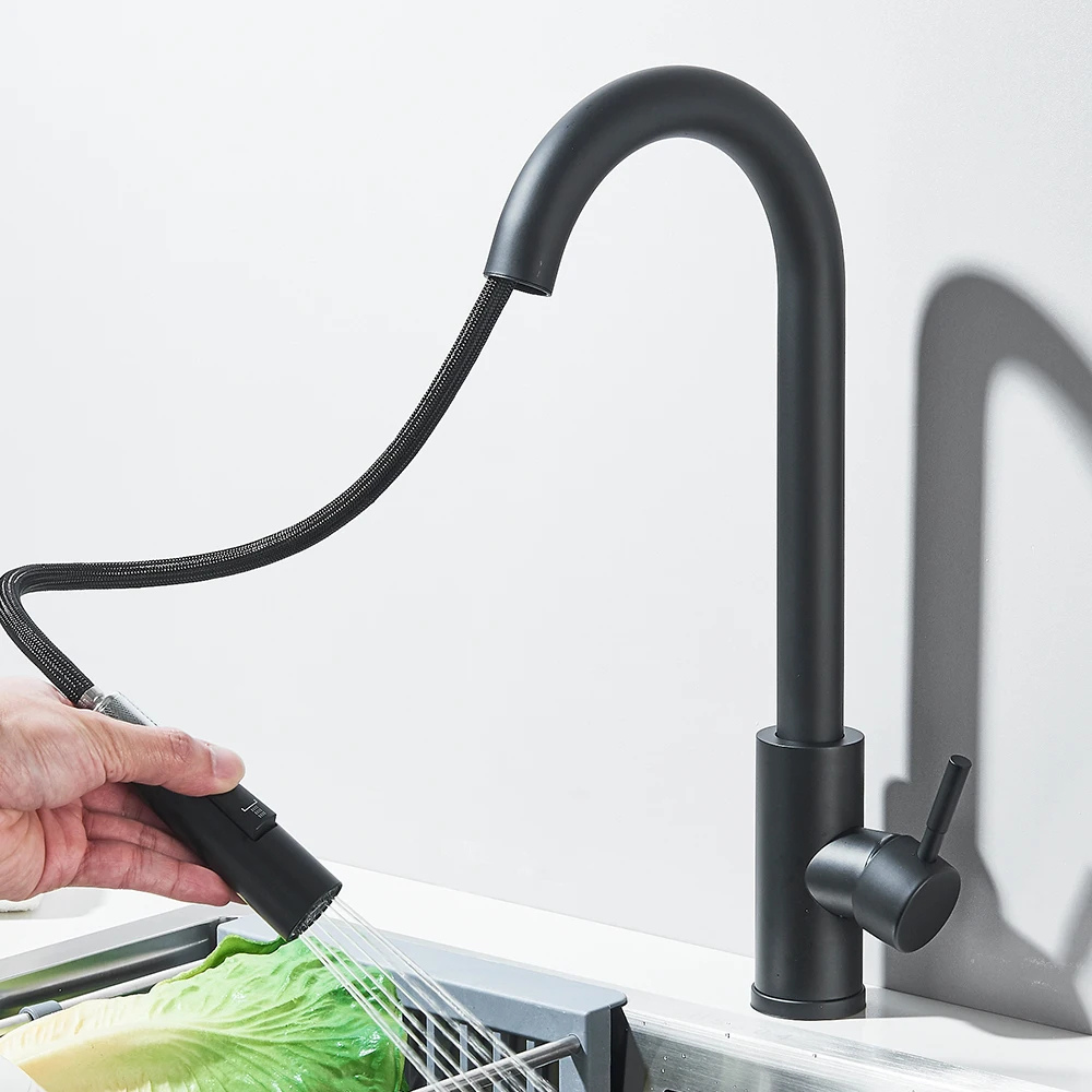 Auréa Flow – Mitigeur cuisine extractible finition or