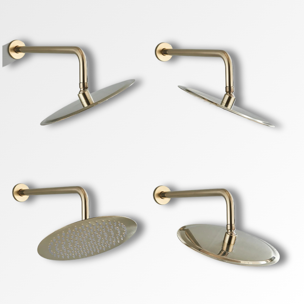 Auréa Rain – Ensemble de douche encastré 2 voies finition or brossé effet pluie mur/plafond