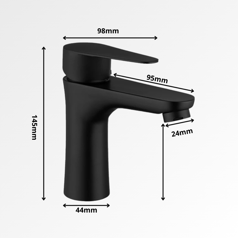 Purea Mix – Mitigeur lavabo design finition noir mat ou inox brossé