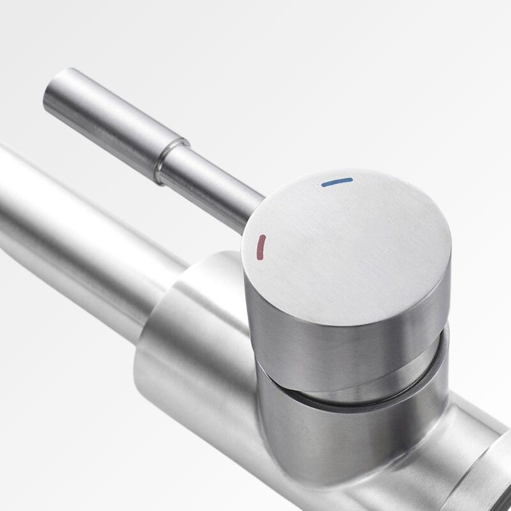 ClearArc – Mitigeur lavabo en inox, Design contemporain à bec arrondi