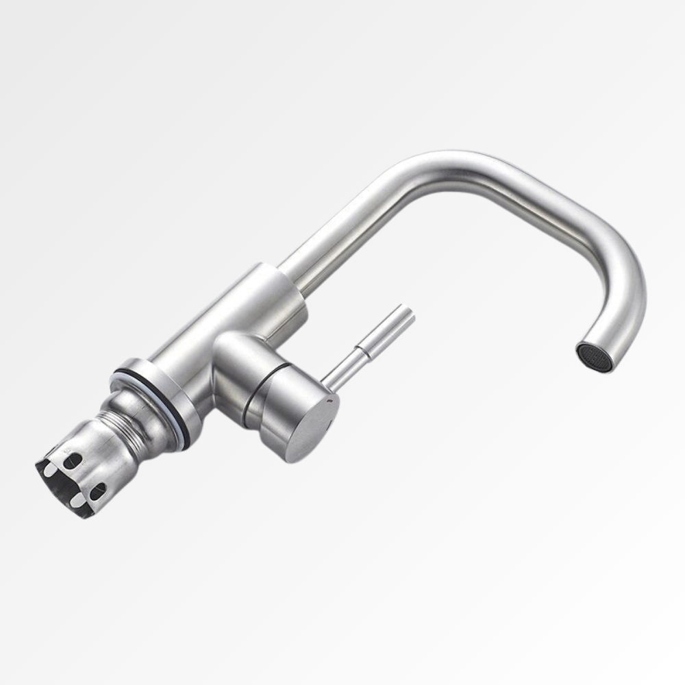 ClearArc – Mitigeur lavabo en inox, Design contemporain à bec arrondi