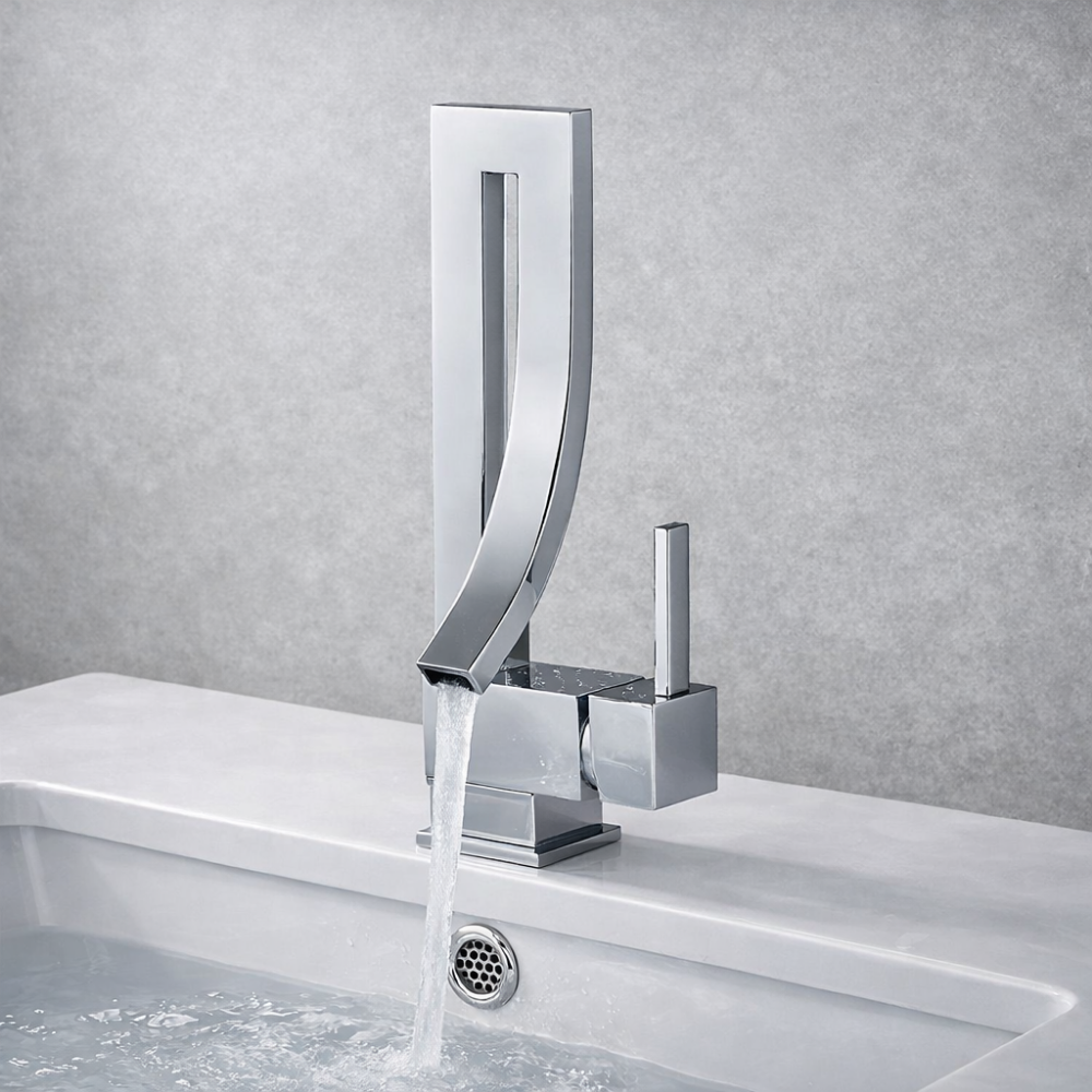 Vector Curve – Mitigeur lavabo design à bec courbé chromé