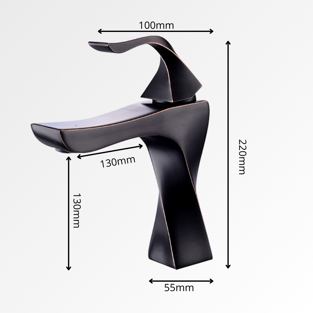 Obsidia Curve – Mitigeur lavabo design sculptural noir
