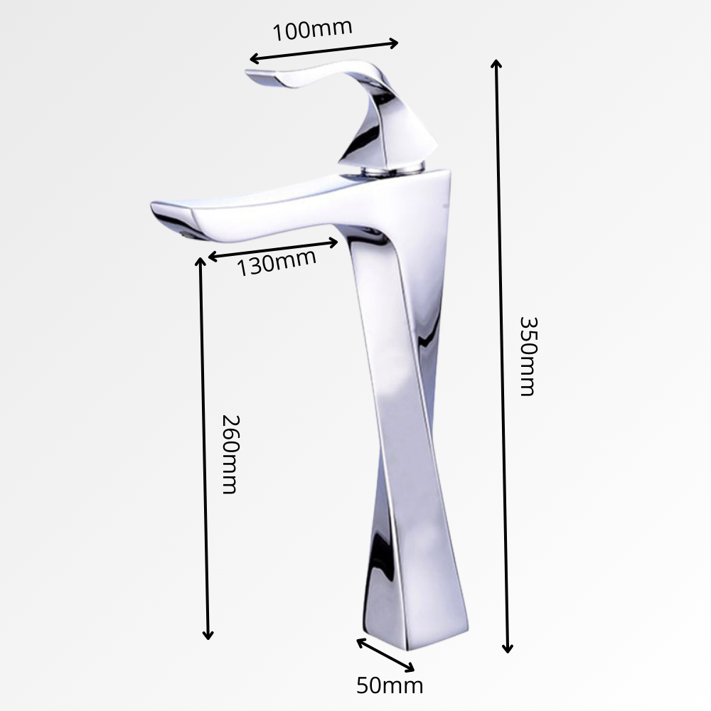 Obsidia Curve – Mitigeur vasque design sculptural chrome