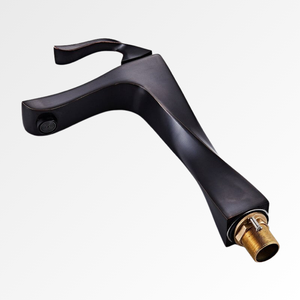 Obsidia Curve – Mitigeur vasque design sculptural noir