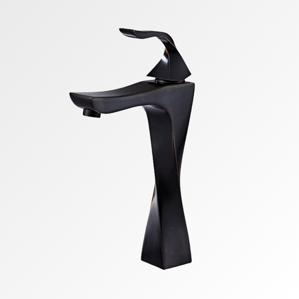 Obsidia Curve – Mitigeur vasque design sculptural noir