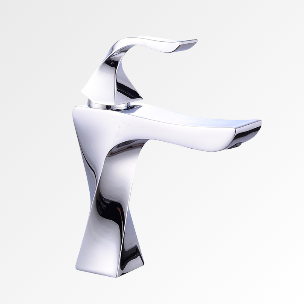 Obsidia Curve – Mitigeur lavabo design sculptural chrome