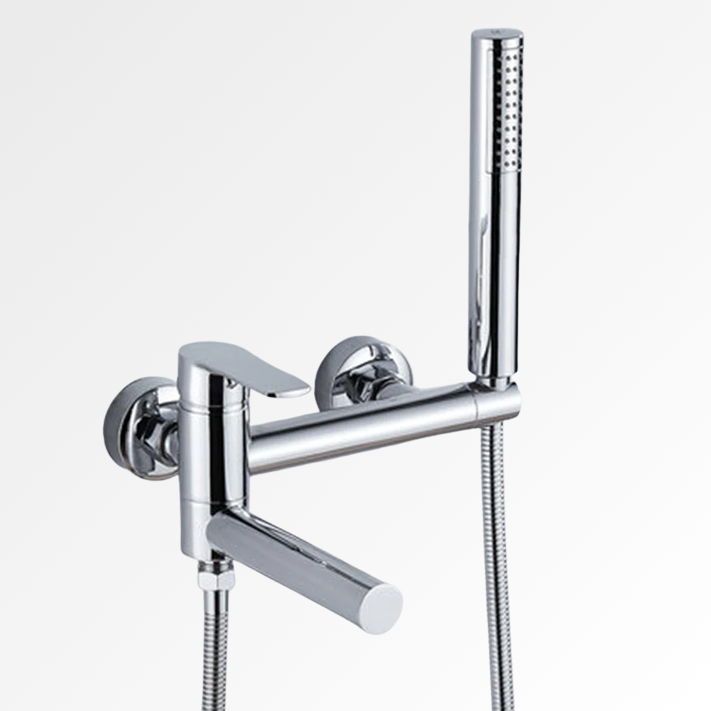 Obsidia Bath – Mitigeur baignoire et douche mural noir, chrome ou doré avec bec pivotant