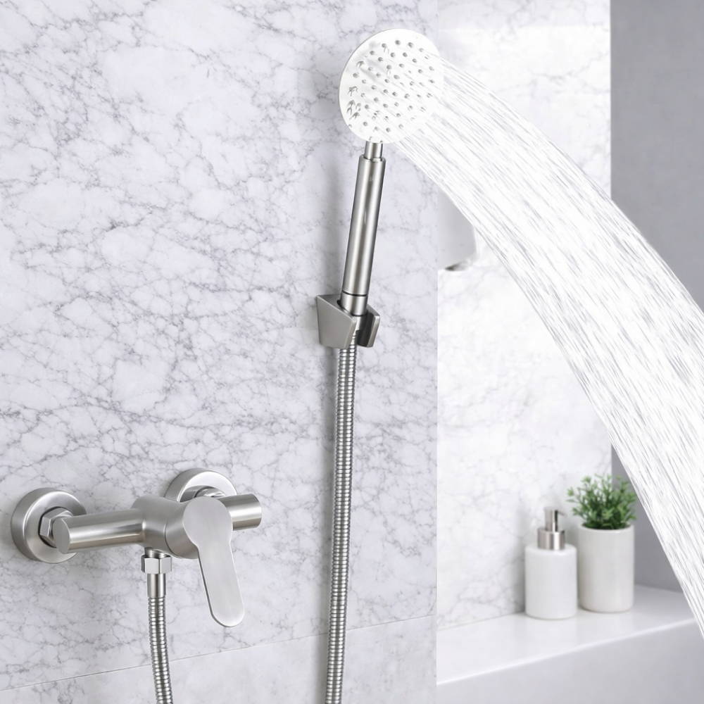 Inoxa Bath – Mitigeur bain-douche mural en inox 304