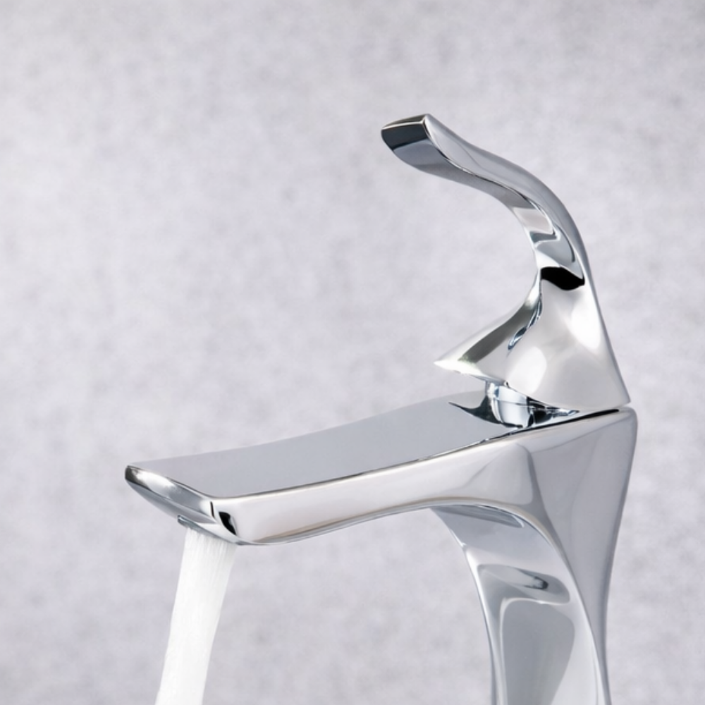 Obsidia Curve – Mitigeur lavabo design sculptural chrome