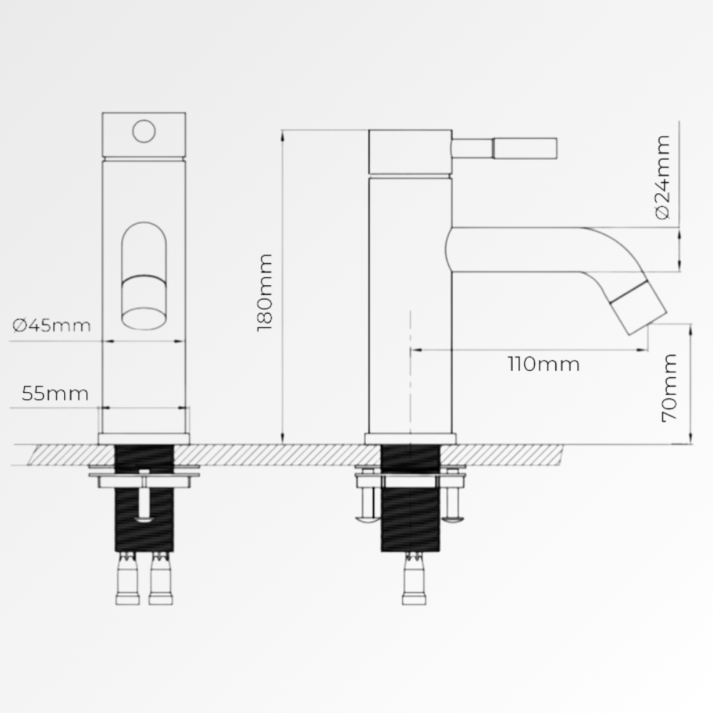 Purea Short – Mitigeur lavabo compact design chrome