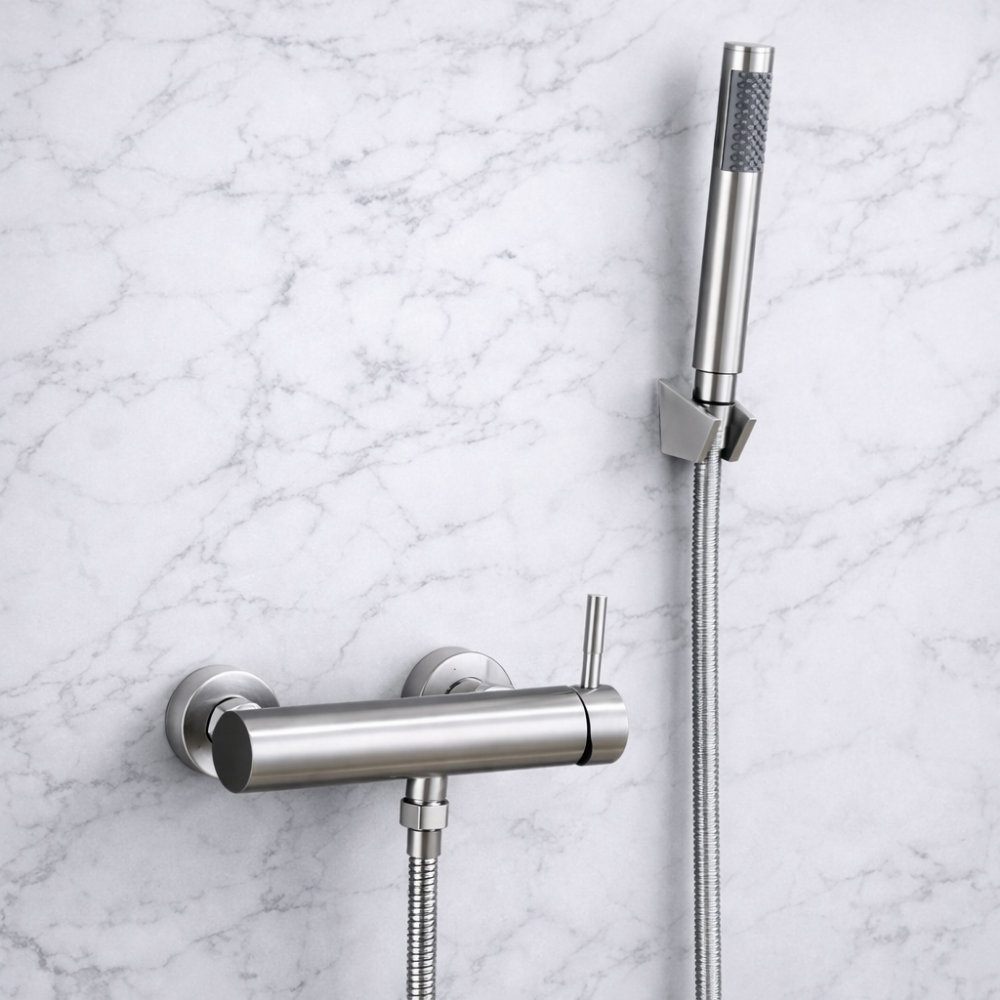 Inoxa Bath – Mitigeur douche mural en inox 304 avec douchette à main