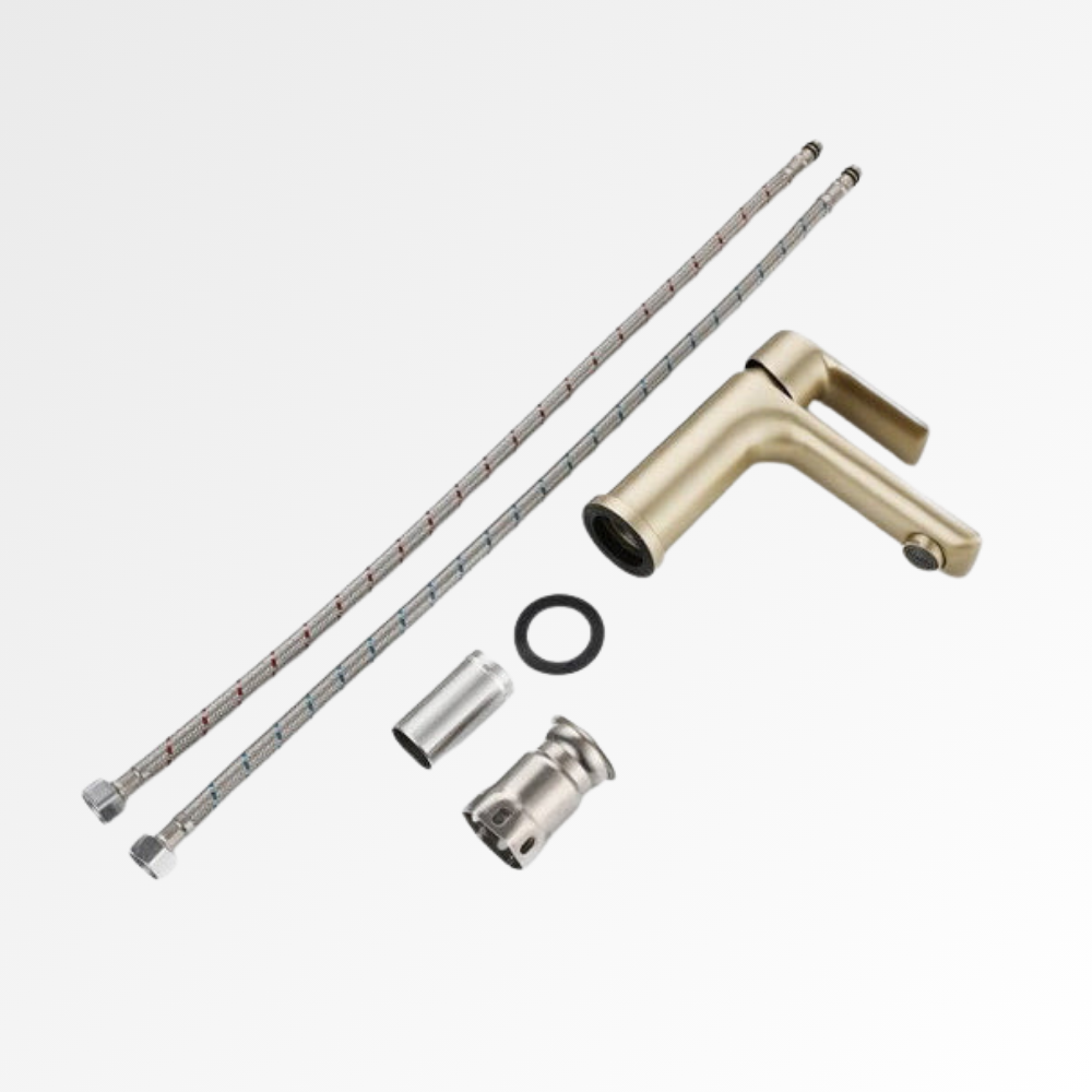 Auréa Cascade Mini – Mitigeur lavabo cascade en inox 304 finition dorée