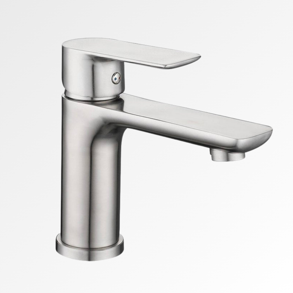 Auréa Cascade Mini – Mitigeur lavabo cascade inox 304 finition acier brossé
