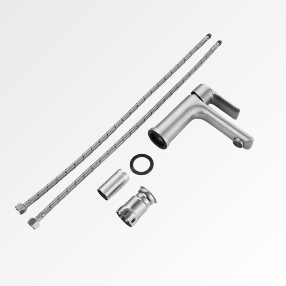 Auréa Cascade Mini – Mitigeur lavabo cascade inox 304 finition acier brossé