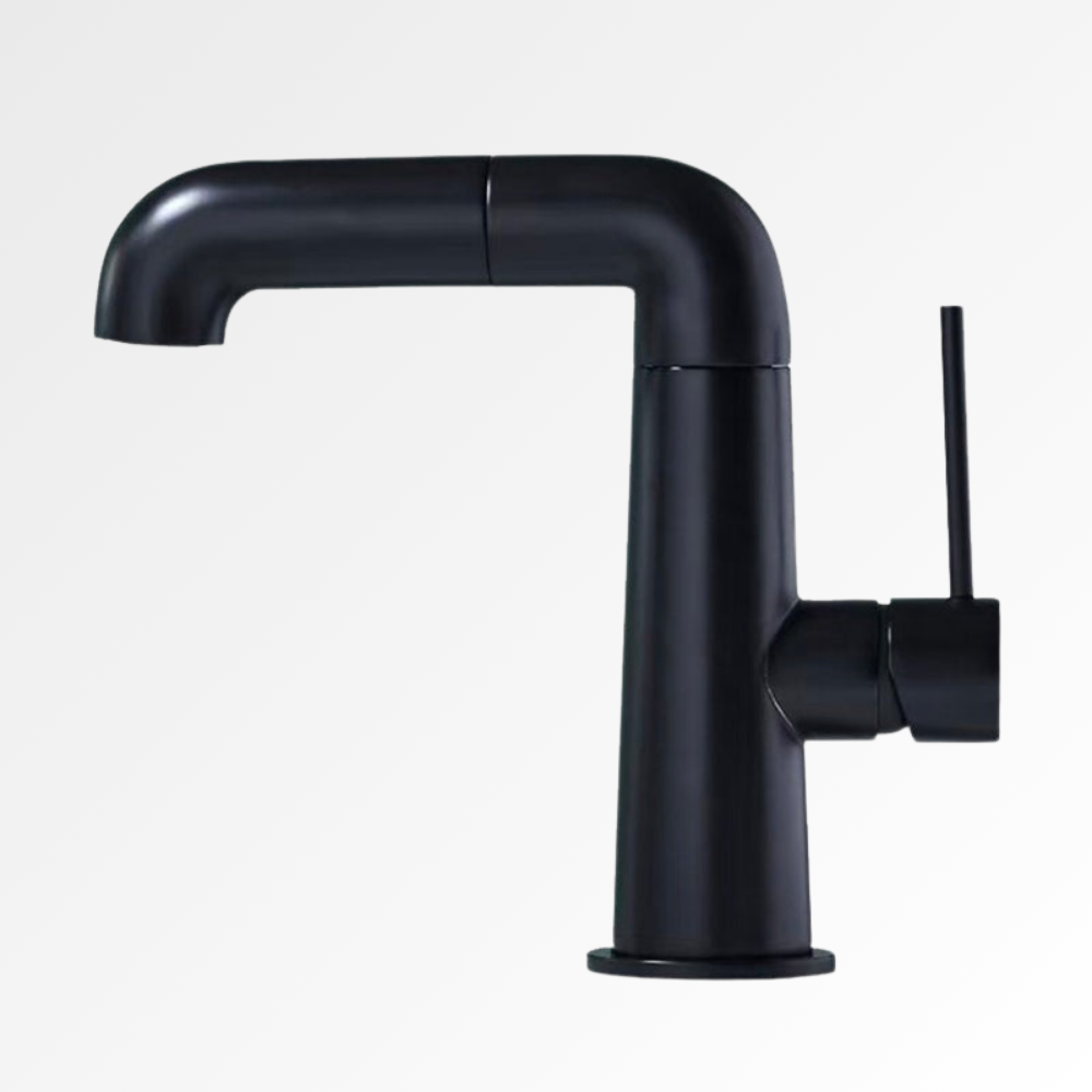 Virex Flow – Mitigeur lavabo rotatif 360° en laiton noir
