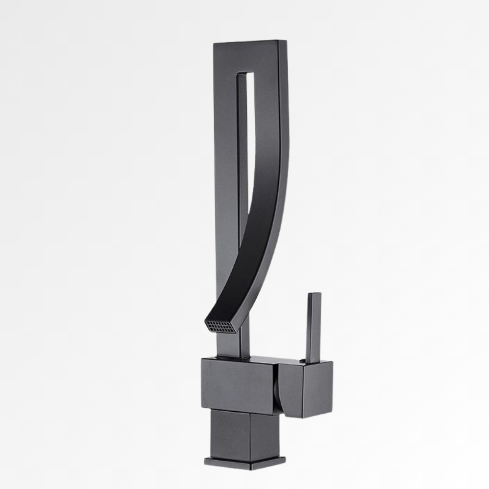 Vector Curve – Mitigeur lavabo design à bec courbé noir