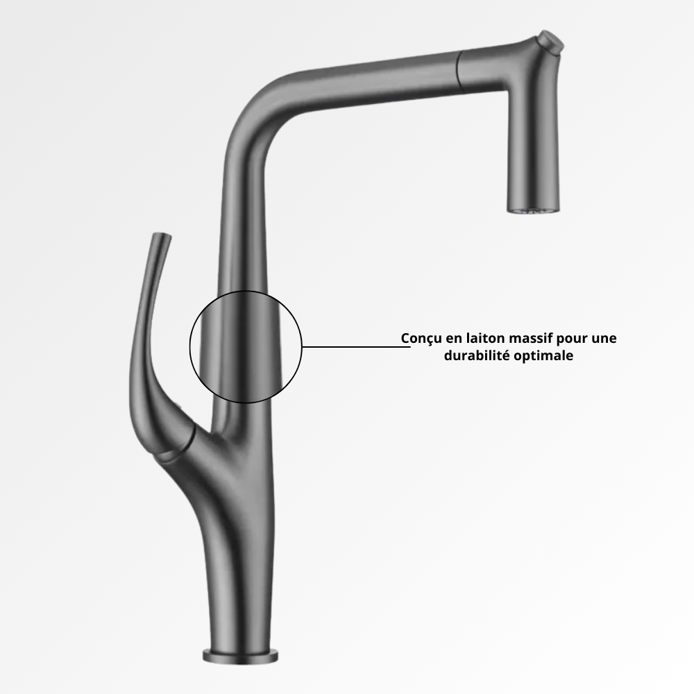 AquaPure 3Flow – Mitigeur cuisine extractible 3 voies eau chaude, froide & filtrée chrome