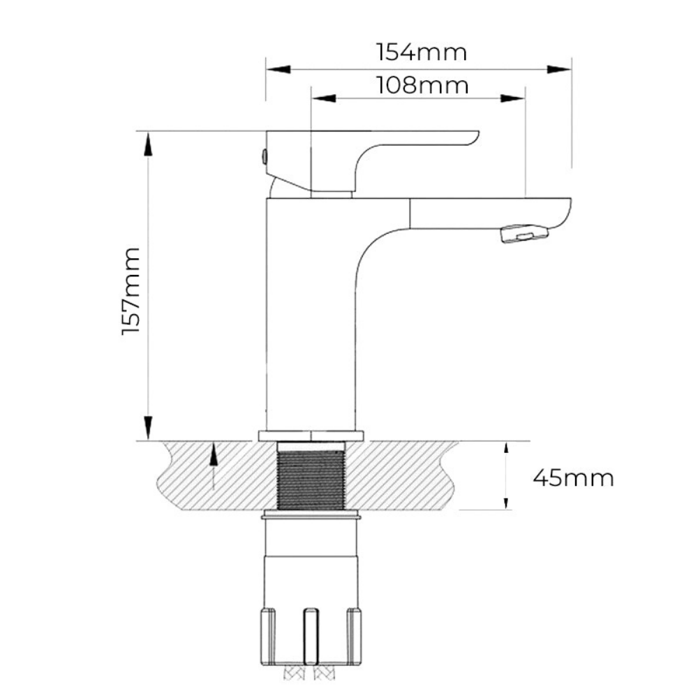 Auréa Cascade Mini – Mitigeur lavabo finition noir